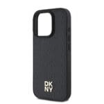 DKNY PU Leather Repeat Pattern Stack Logo MagSafe Black Kryt iPhone 16 Pro Max