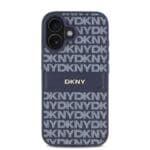 DKNY PU Leather Repeat Pattern Tonal Stripe Blue Kryt iPhone 16