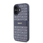 DKNY PU Leather Repeat Pattern Tonal Stripe Blue Kryt iPhone 16