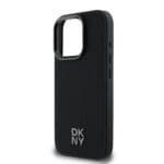 DKNY PU Leather Stack Logo MagSafe Black Kryt iPhone 16 Pro