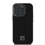 DKNY PU Leather Stack Logo MagSafe Black Kryt iPhone 16 Pro Max