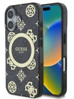 Guess IML 4G Peony MagSafe Black Kryt iPhone 16
