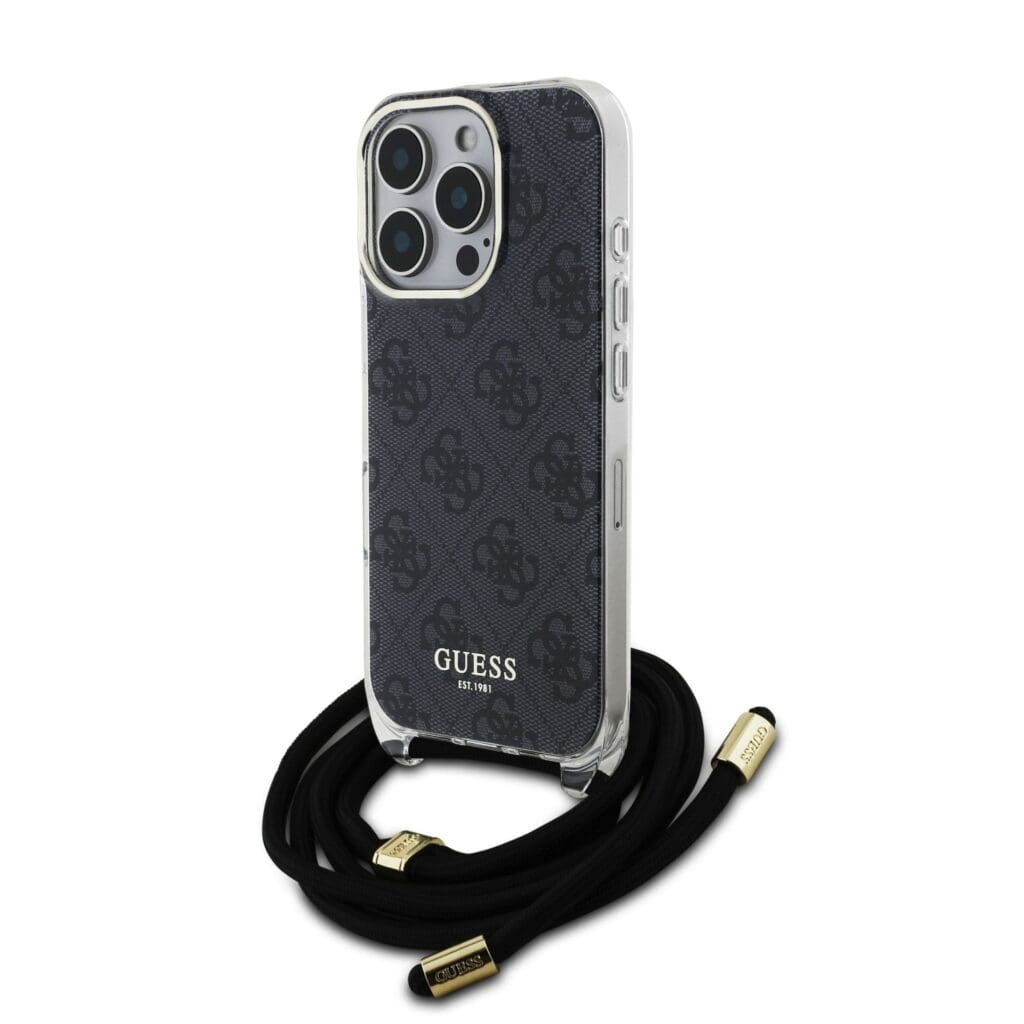 Guess IML 4G Printed Crossbody Black Kryt iPhone 16 Pro