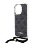 Guess IML 4G Printed Crossbody Black Kryt iPhone 16 Pro
