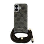 Guess IML 4G Printed Crossbody Brown Kryt iPhone 16