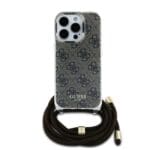 Guess IML 4G Printed Crossbody Brown Kryt iPhone 16 Pro Max