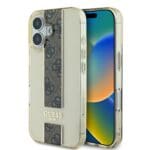Guess IML Middle 4G Stripe Brown Kryt iPhone 16