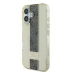 Guess IML Middle 4G Stripe Brown Kryt iPhone 16