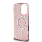 Guess IML Rhinestones Ring MagSafe Pink Kryt iPhone 16 Pro Max
