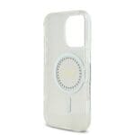 Guess IML Rhinestones Ring MagSafe White Kryt iPhone 16 Pro