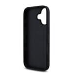 Guess PU Leather 4G Triangle Metal Logo Black Kryt iPhone 16