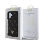 Guess PU Leather 4G Triangle Metal Logo Black Kryt iPhone 16