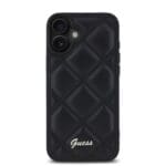 Guess PU Leather Quilted Black Kryt iPhone 16 Plus