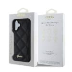 Guess PU Leather Quilted Black Kryt iPhone 16 Plus
