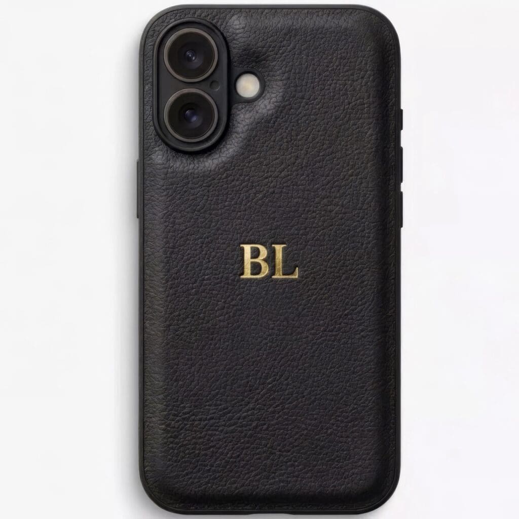 BHcase Camera Leather Monogram Baby Blue Kryt iPhone 16