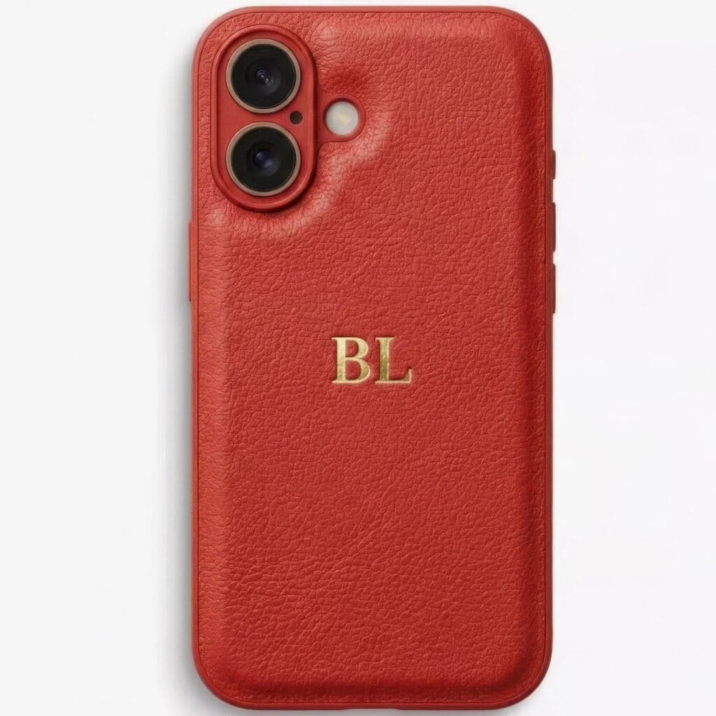 BHcase Camera Leather Monogram Baby Blue Kryt iPhone 16