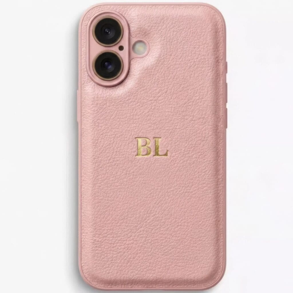 BHcase Camera Leather Monogram Baby Blue Kryt iPhone 16