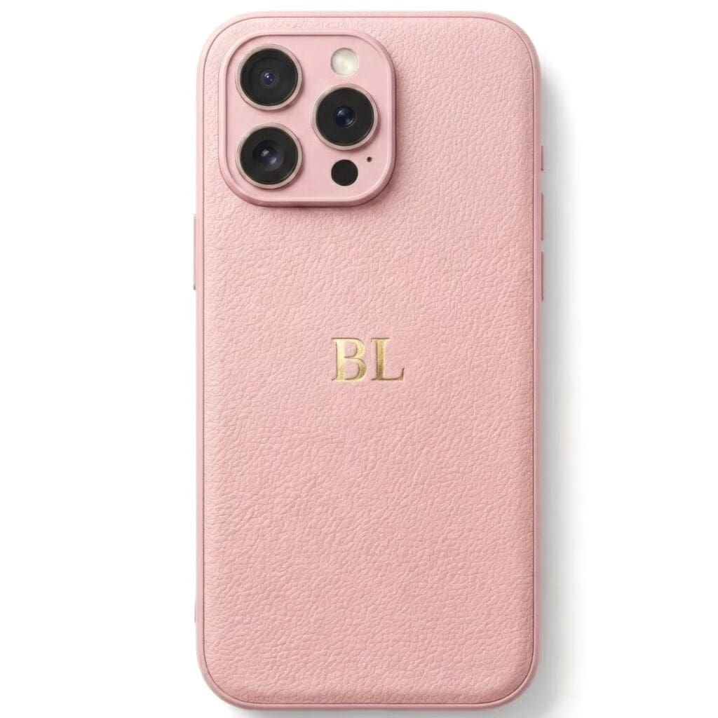 BHcase Camera Leather Monogram Baby Blue Kryt iPhone 16 Pro
