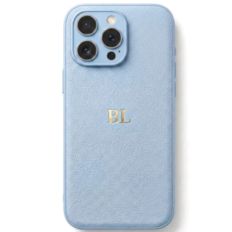 BHcase Camera Leather Monogram Baby Blue Kryt iPhone 16 Pro