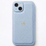 BHcase Camera Leather Monogram Baby Blue Kryt iPhone 15