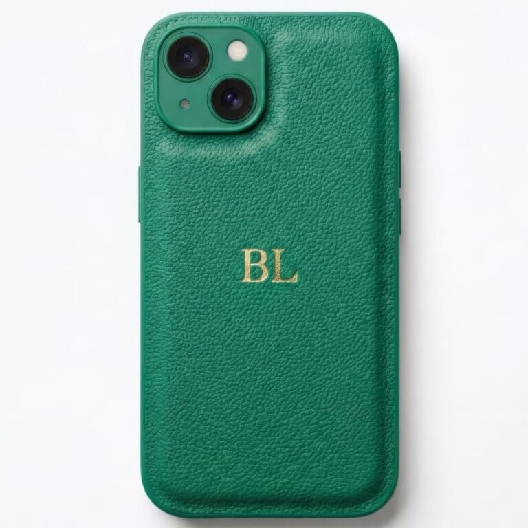 BHcase Camera Leather Monogram Baby Blue Kryt iPhone 15