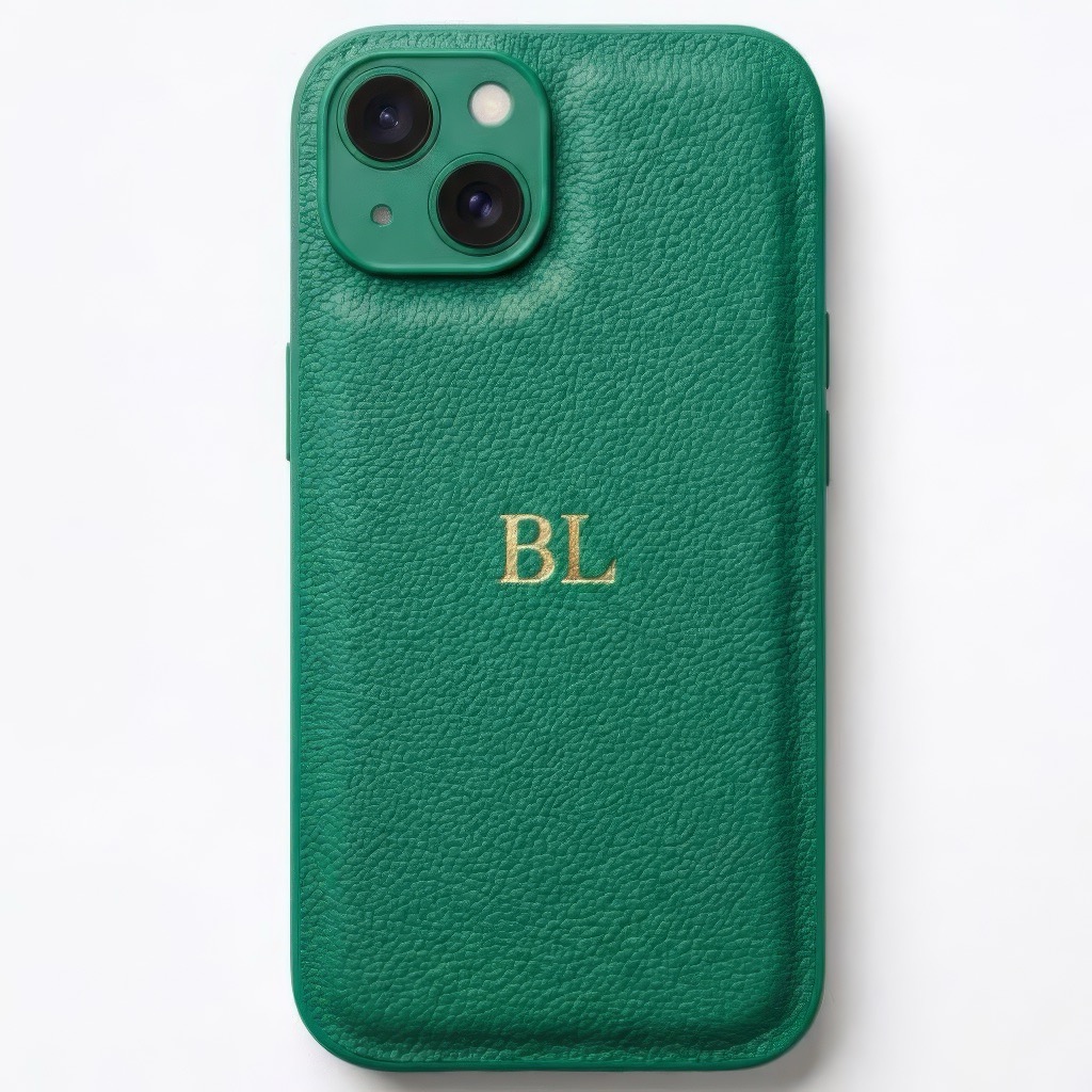 BHcase Camera Leather Monogram Baby Blue Kryt iPhone 15