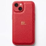 BHcase Camera Leather Monogram Baby Blue Kryt iPhone 15