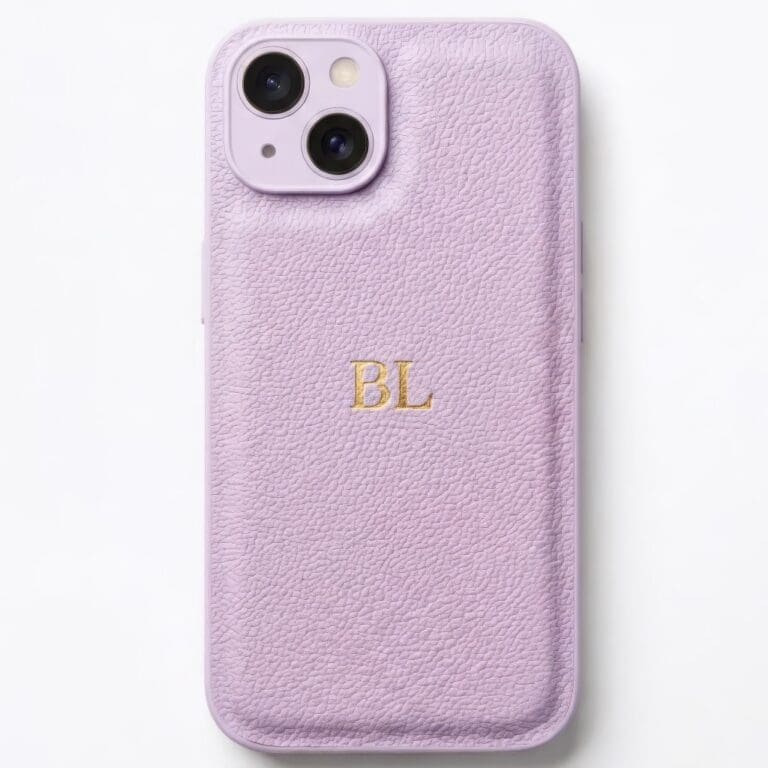 BHcase Camera Leather Monogram Baby Blue Kryt iPhone 15