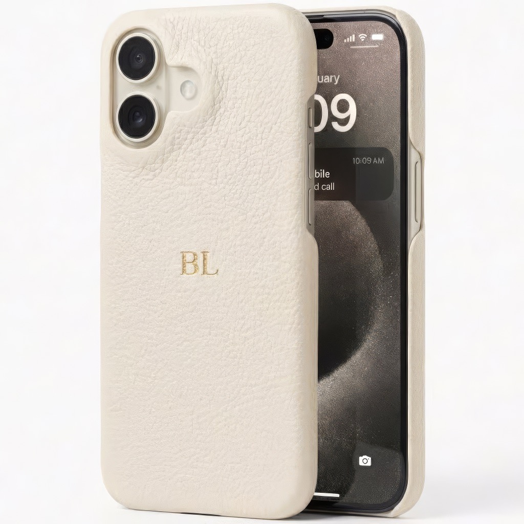 BHcase Leather Monogram Black Kryt iPhone 16