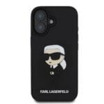 Karl Lagerfeld 3D Rubber Ikonik Black Kryt iPhone 16