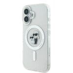 Karl Lagerfeld IML Glitter Karl and Choupette MagSafe Transparent Kryt iPhone 16