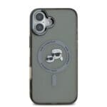 Karl Lagerfeld IML K&CH Heads Metal Frame MagSafe Black Kryt iPhone 16