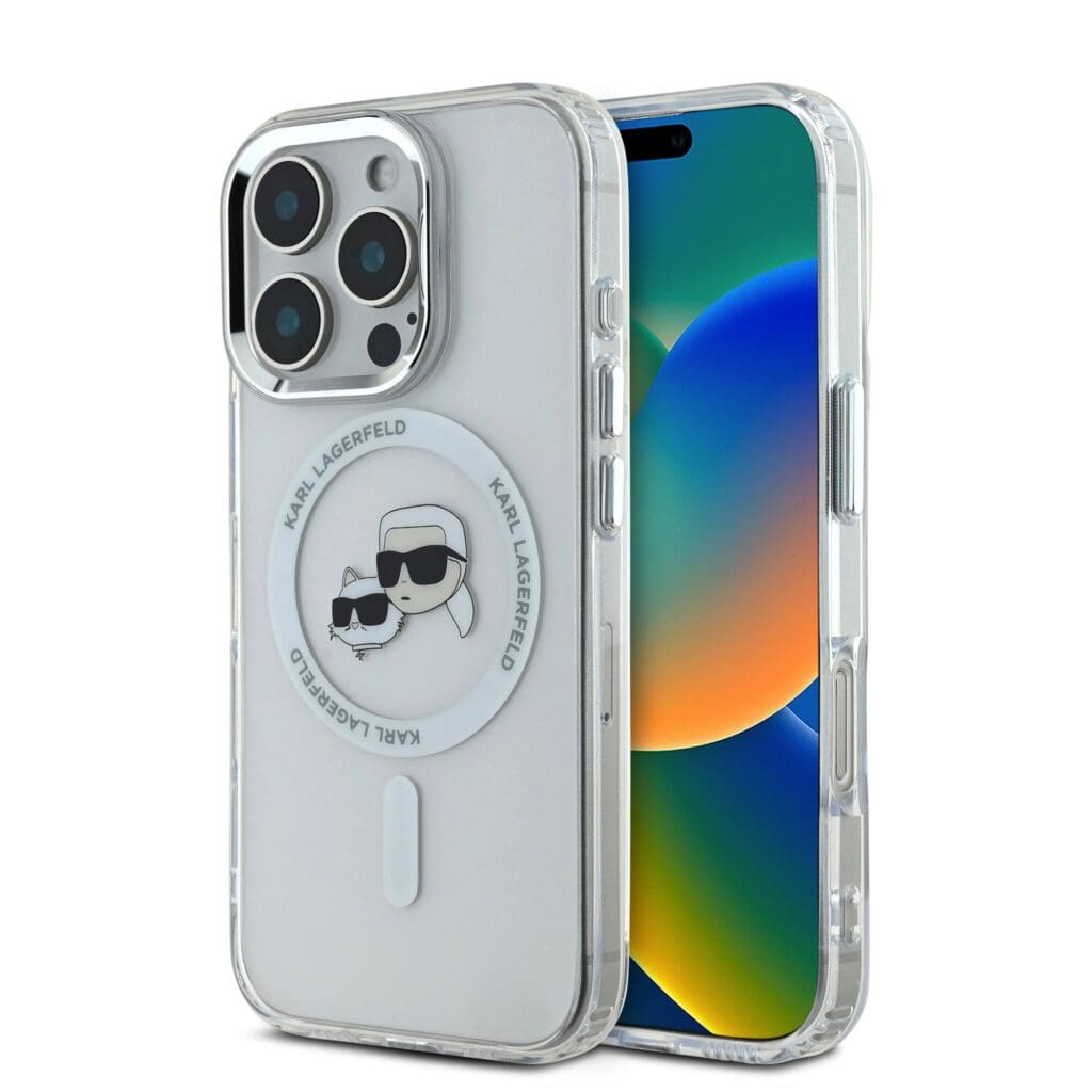 Karl Lagerfeld IML K&CH Heads Metal Frame MagSafe Transparent Kryt iPhone 16 Pro