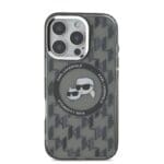 Karl Lagerfeld IML Monogram K&CH Heads MagSafe Black Kryt iPhone 16 Pro Max