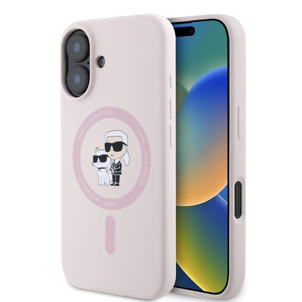 Karl Lagerfeld Liquid Silicone Karl and Choupette MagSafe Pink Kryt iPhone 16
