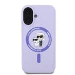 Karl Lagerfeld Liquid Silicone Karl and Choupette MagSafe Purple Kryt iPhone 16
