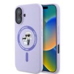 Karl Lagerfeld Liquid Silicone Karl and Choupette MagSafe Purple Kryt iPhone 16