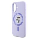 Karl Lagerfeld Liquid Silicone Karl and Choupette MagSafe Purple Kryt iPhone 16