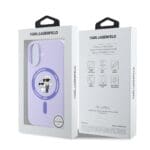 Karl Lagerfeld Liquid Silicone Karl and Choupette MagSafe Purple Kryt iPhone 16