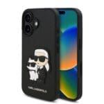 Karl Lagerfeld PU Saffiano Karl and Choupette Black Kryt iPhone 16