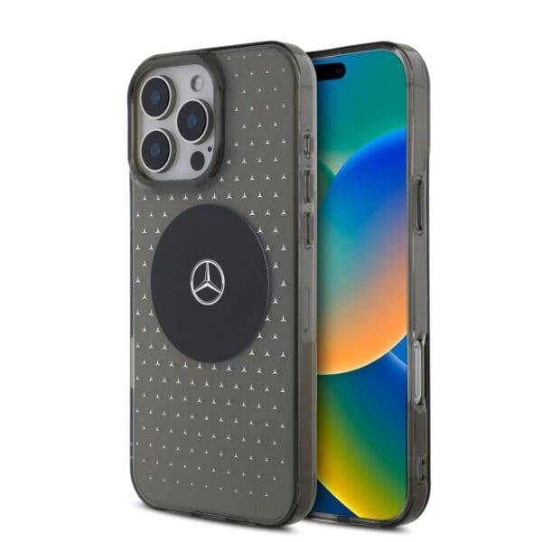 Mercedes PC/TPU Star Pattern MagSafe Black Kryt iPhone 16 Pro Max