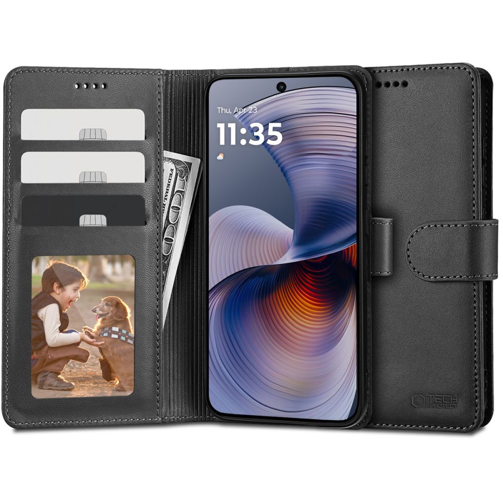 Tech-Protect Wallet Black Kryt Motorola Moto G55 5G