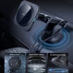 ESR Halolock Magnetic MagSafe Dashboard Car Mount Wireless Charger Qi2 15W Black