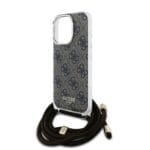 Guess IML 4G Printed Crossbody Brown Kryt iPhone 16 Pro