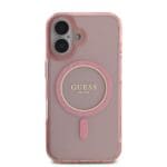 Guess IML Glitter Ring MagSafe Pink Kryt iPhone 16