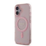 Guess IML Glitter Ring MagSafe Pink Kryt iPhone 16