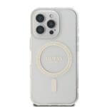 Guess IML Glitter Ring MagSafe Transparent Kryt iPhone 16 Pro Max
