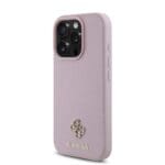 Guess PU Grained 4G Small Metal Logo MagSafe Pink Kryt iPhone 16 Pro Max