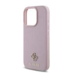 Guess PU Grained 4G Small Metal Logo MagSafe Pink Kryt iPhone 16 Pro Max