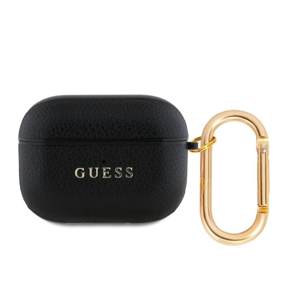 Guess PU Grained Classic Logo Black Kryt AirPods Pro